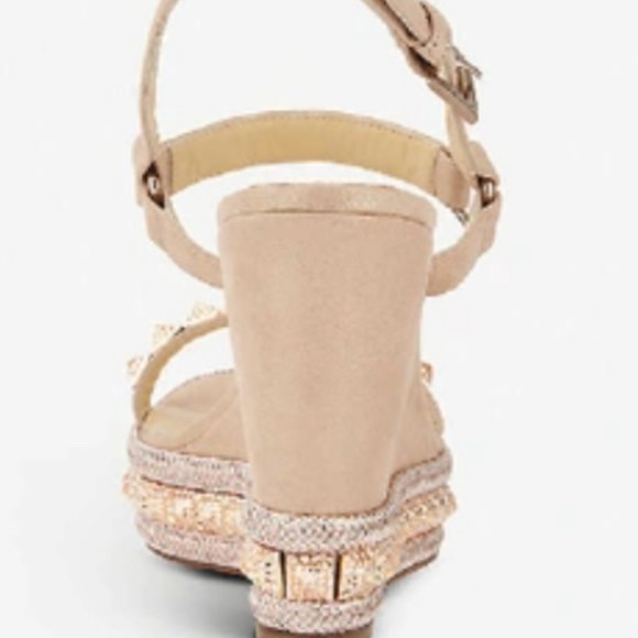 NWT Christian Louboutin Pyraclou 110 mm Suede Lame - Picture 10 of 13